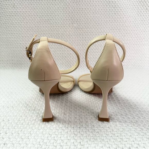 Zara Bone Ivory Squared Toe Single Strap Bloggers Favorite Sandals NWOT 38 - Picture 7 of 11